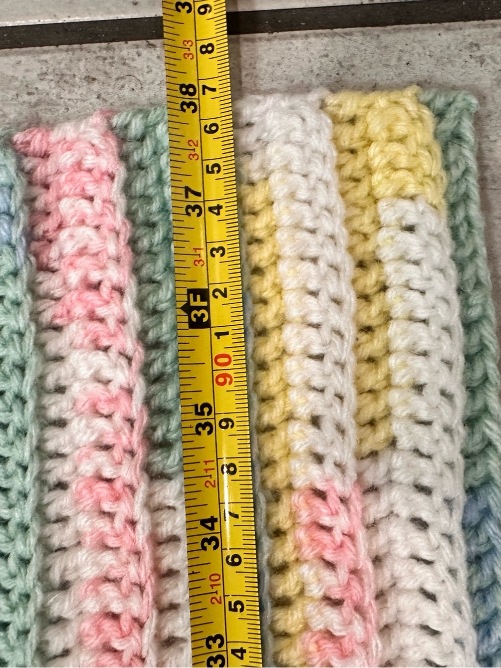 Pastel Multicolor Crochet Throw Blanket Hand Knit Homemade Baby Blanket - Picture 7 of 7